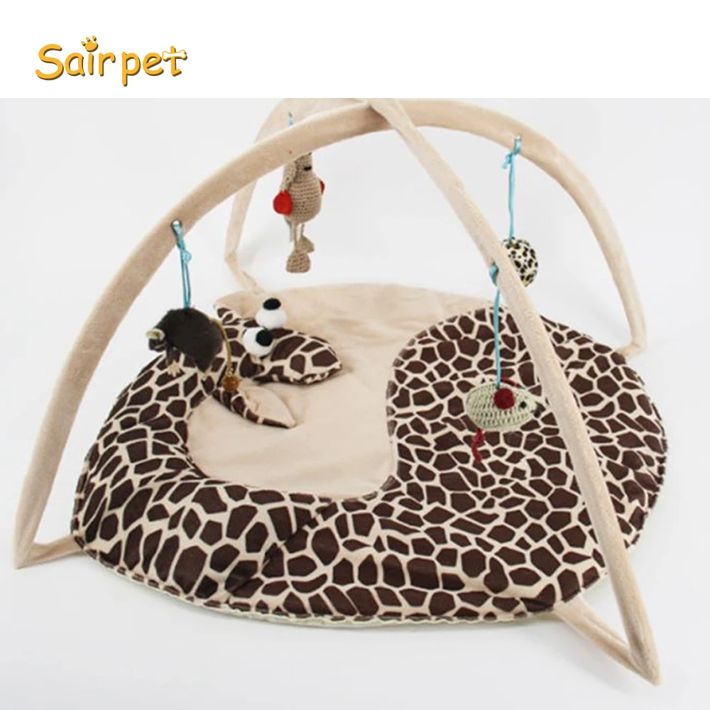 Pet Interactive Hammock Cat Activity Kitten Bed Play Mat Tent with 4pcs Hanging Toy Balls