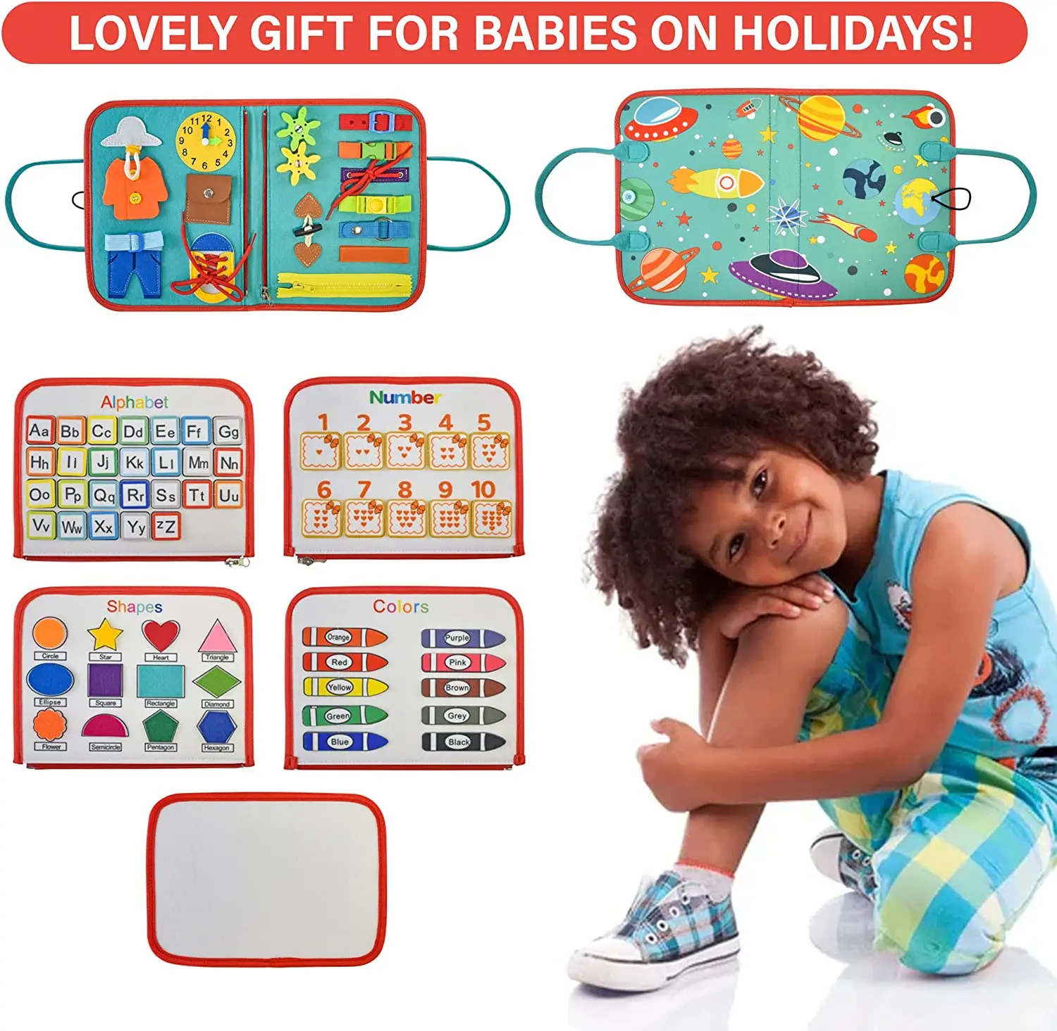 Newest Design Sensory Montessori Busy Book Ocean yacht Pattern 3D Quiet Busy Board with 8 pages for Toddlers 1-3