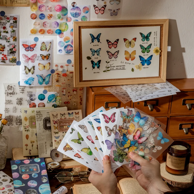 16Pcs Diary Sticker Scrapbooking Memories Collection Planner Japanese Junk Journal Kawaii Decorative Stationery Craft Sticker