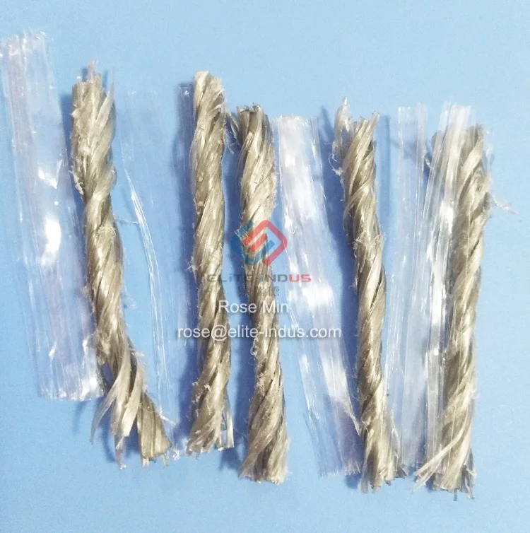 
 twisted fiber and mesh fiber together concrete fiber  