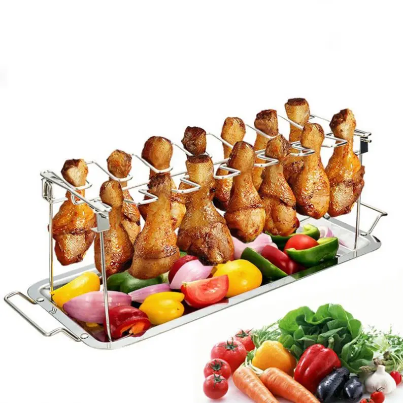 Stainless Steel Chicken Barbecue Grill Barbecue Grill Grill Chicken Tray Barbecue Drying Net Rack Plate Kitchen Utility Tool