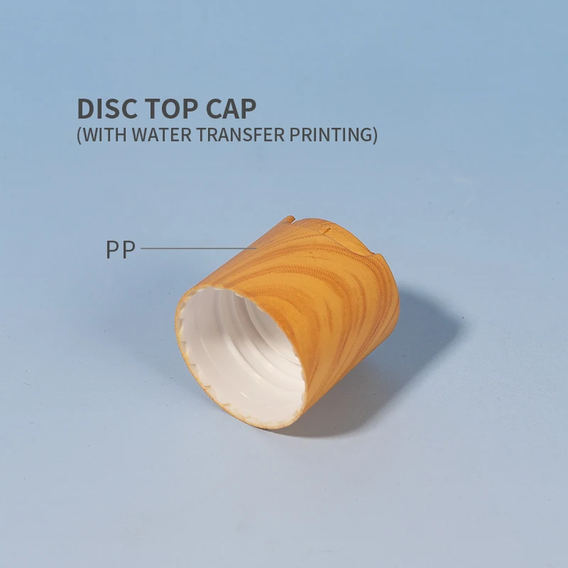 water transfer printed disc top cap bamboo design 18/410 20/410 24/410  28/410  cream pump customized