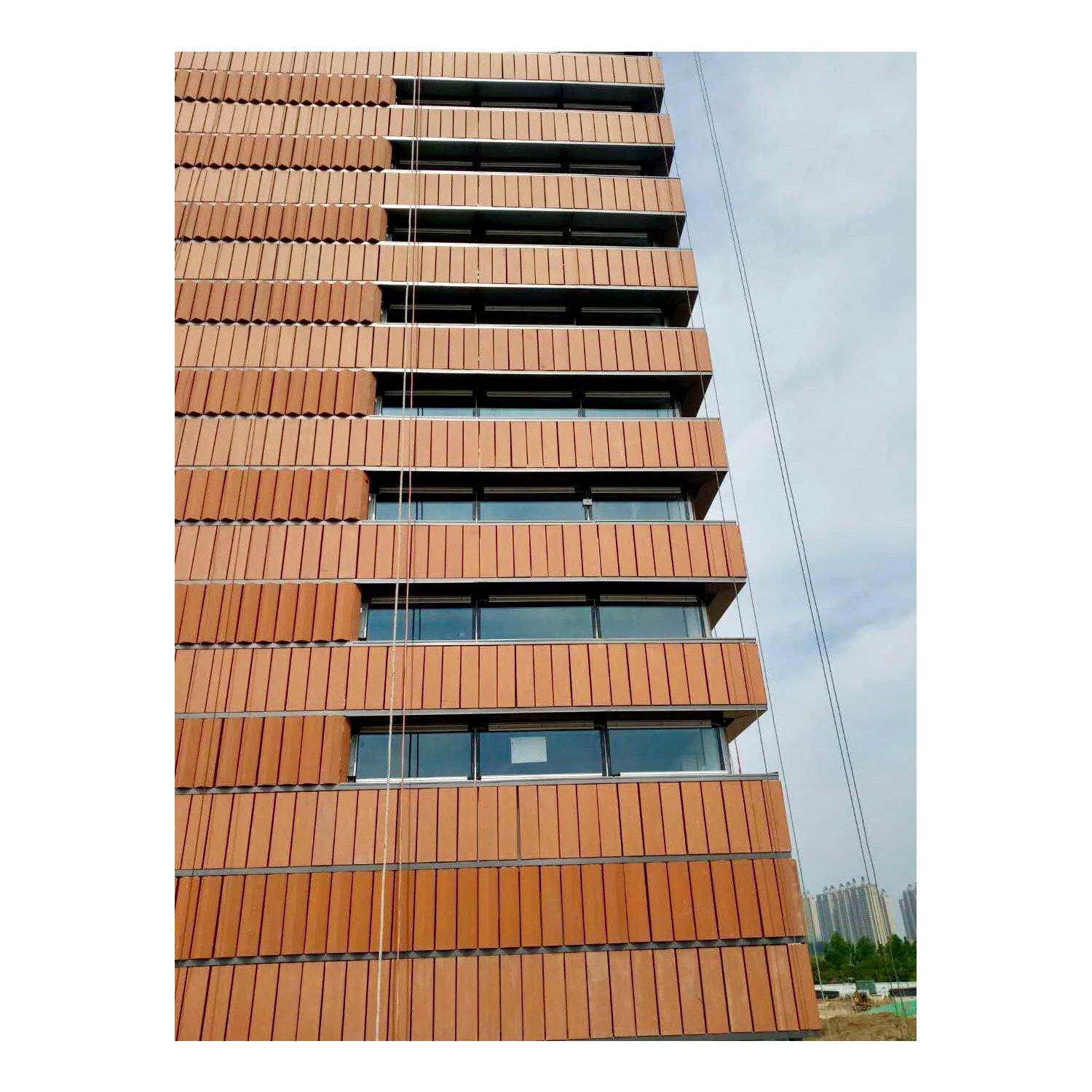 Terracotta stick easy installation terracotta baguettes for external curtain wall louver facade system