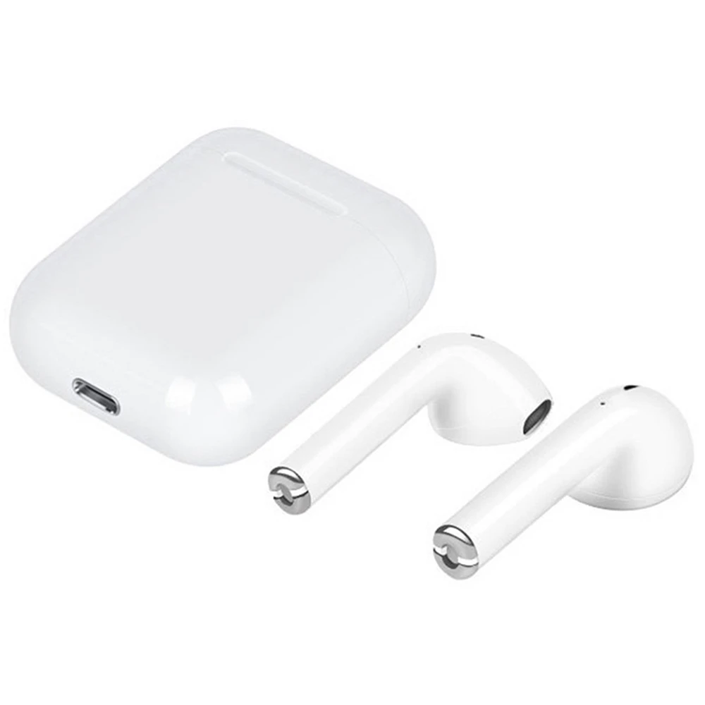 White Color Glossy Version  i12 TWS Wireless Earbuds Portable Earphone Binaural Call Version Headphone