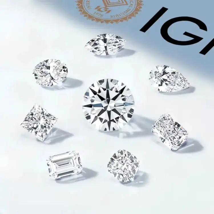 IGI GIA Certificate VVS 0.3ct 0.5ct 1ct 1.5ct 2ct 3ct Wholesale Lab Created Diamond Loose HPHT CVD Lab Grown Cultured Diamond