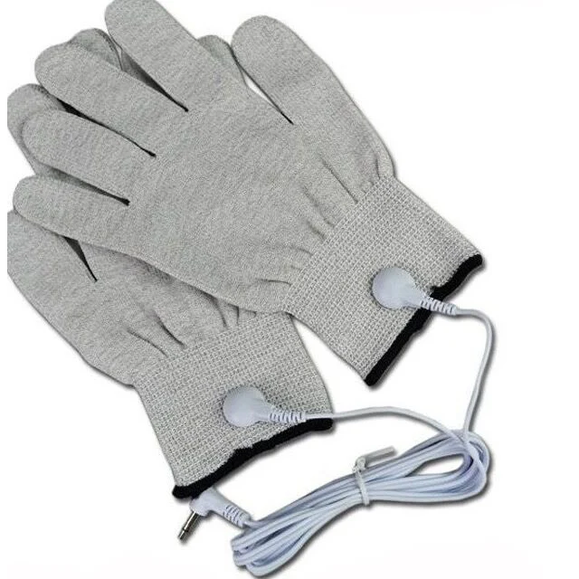 anti-microbial tens ems massage gloves for body care