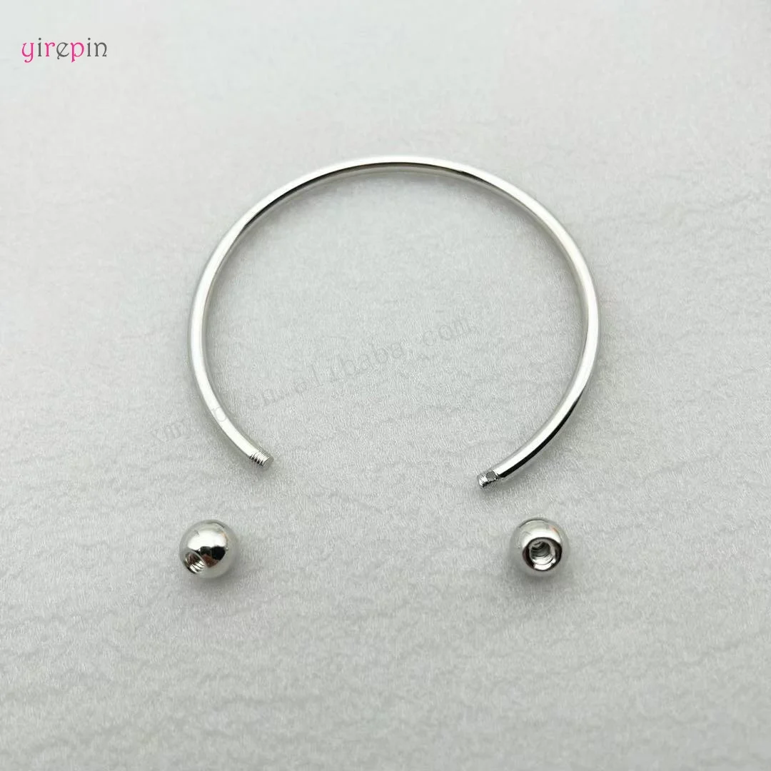 New models Rotate ball Wholesale New Stainless Steel Bracelet DIY Jewelry Fit Charm Beads Open Cuff Bracelet For Women