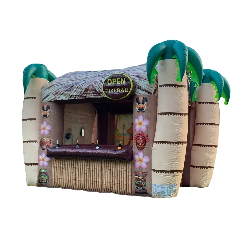 Portable Summer Beach Party Event Inflatable Tiki Beach Bar Exhibition Serving Inflatable Pub Tent For Sale