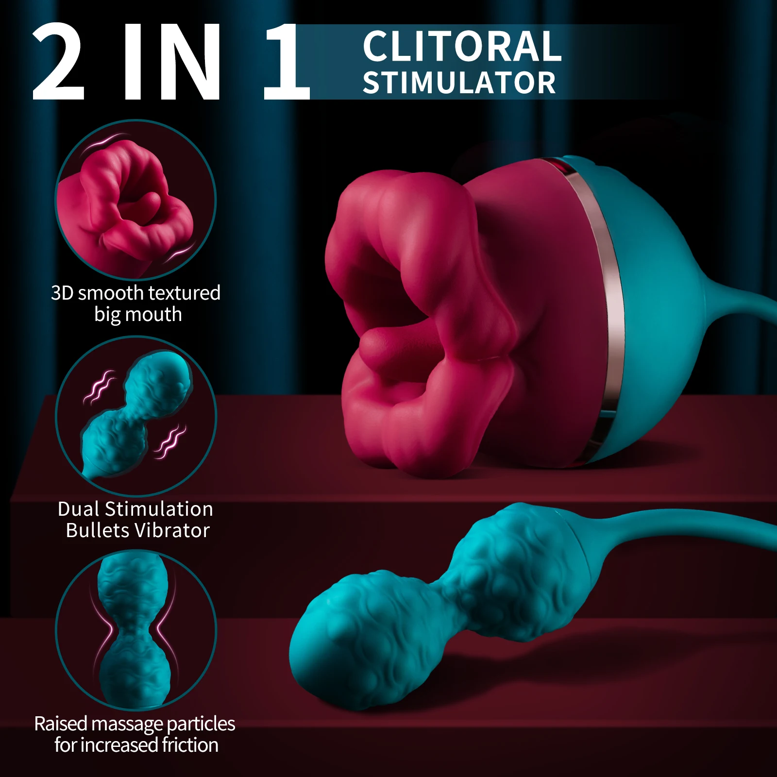 AAV Mouth-Shaped Rose Clitoral Tongue Licking Thrusting G Spot Dildo Nipple Licker Vibrator Adult Sex Toys for Women Couple