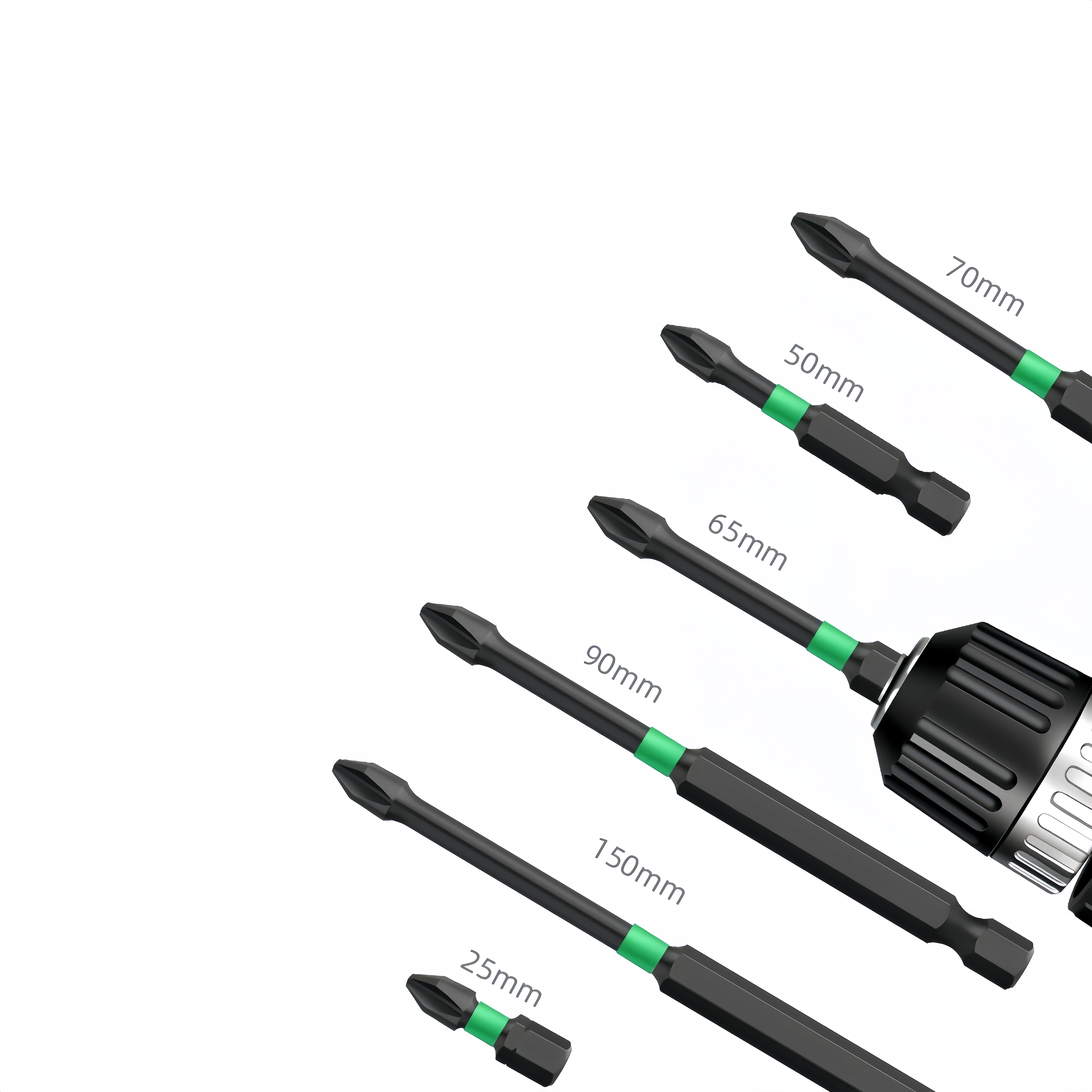 Professional Industrial Impact Bits Series High-Torque Mini Screwdriver Single Head Chrome/Plain Finish Phillips Screw Plastic