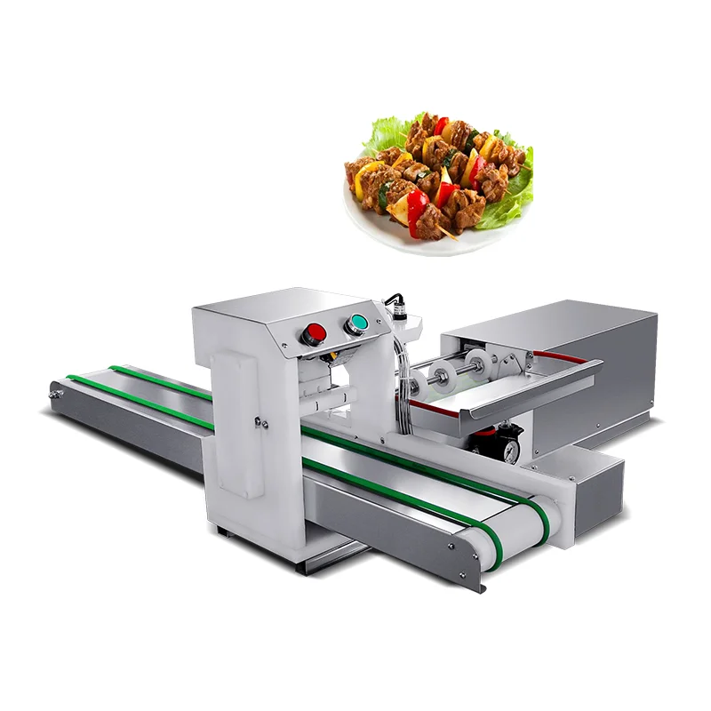 High Efficiency 2200strings/h Satay Meat Skewer Machine Meat Slicer Skewering Machine For Barbecue