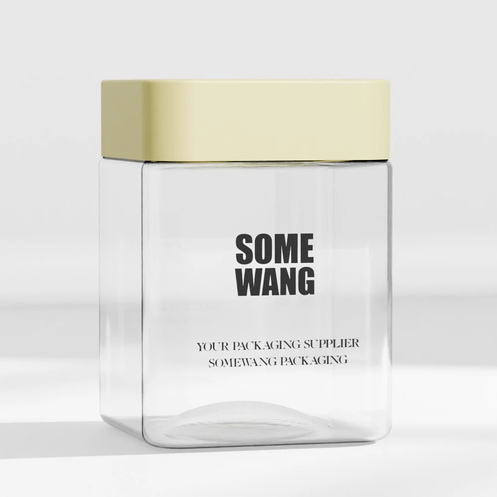 SOMEWANG 10 унций квадратная банка для корма домашних животных упаковка на заказ 300 мл пустая пластиковая ухода за кожей с крышкой