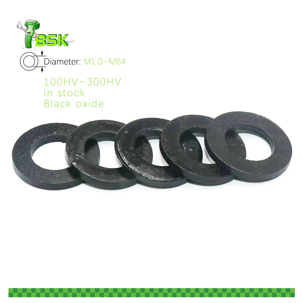 Wholesale Galvanized Flat Washer for screw size M2-M64 Carbon Steel Class8.8 10.9 12.9 SAE USS ASME washers  Black Oxide