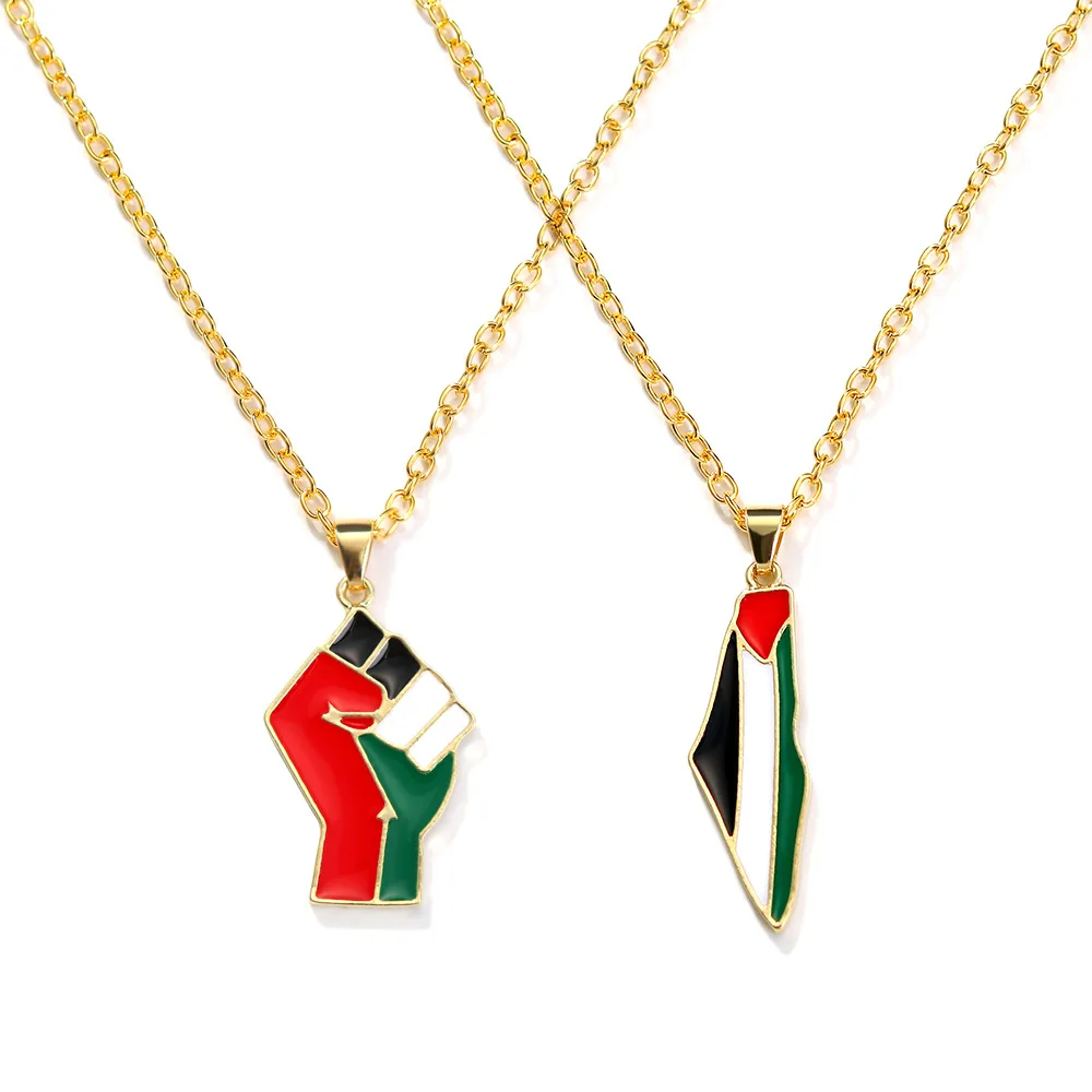 customization factory Direct Palestine Israel Map Flag Key chain Pendant Decorative Metal Pendant Accessories For Men And Women