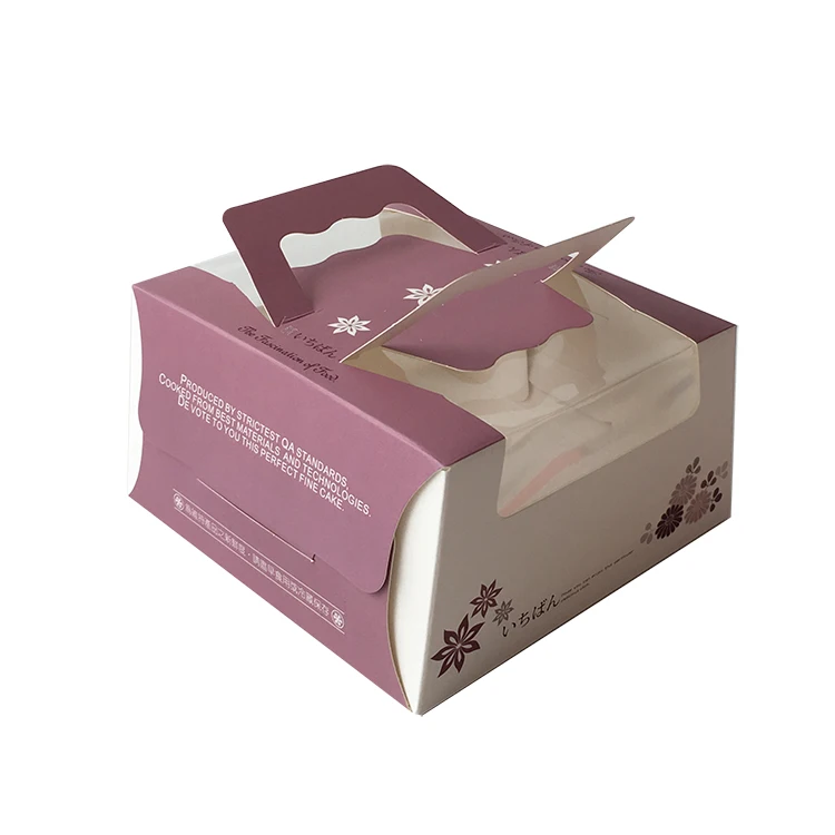 Cheap price Colorful printing with handle cake box
