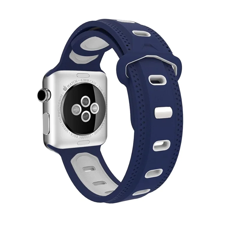  Ремешок силиконовый для apple watch series 4 3 2 1 двойной резиновый браслет наручных часов с ромбовидными отверстиями 38 мм 40 42 44 