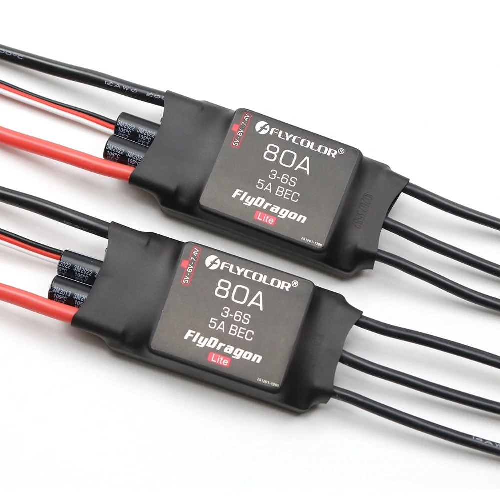 Flycolor FlyDragon Lite 3S-6S 60A 80A бесщеточный ESC с 5 В/6 в/7 4 В 5A Регулируемый BEC для радиоуправляемого самолета