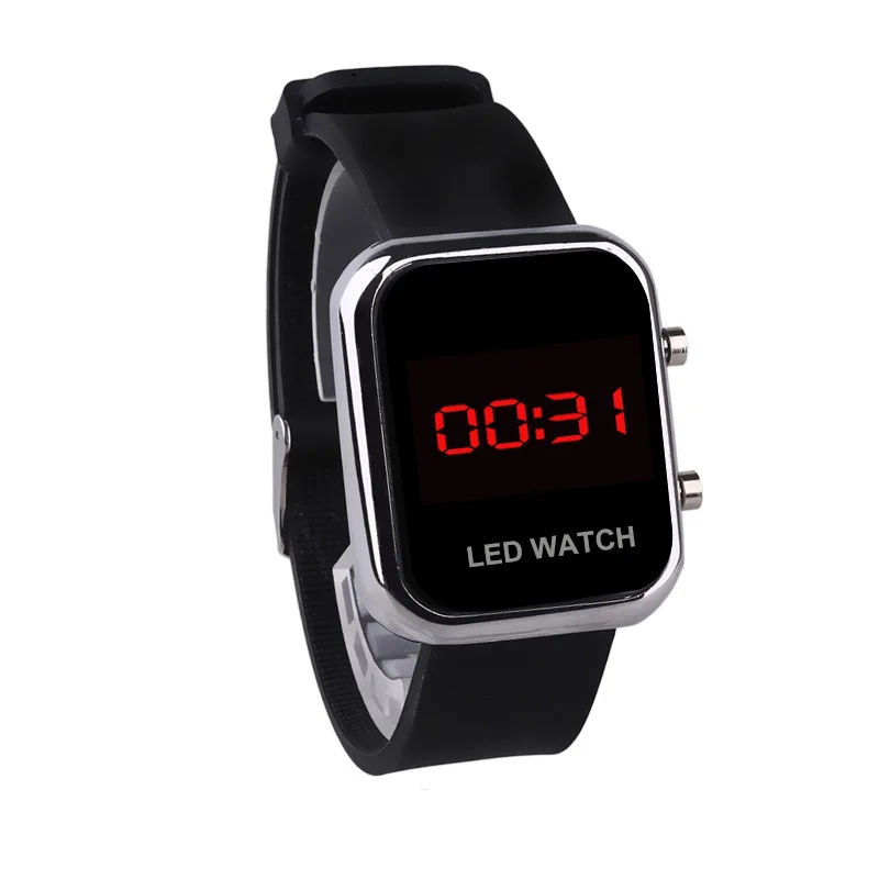 top seller fashionable led square digital watches vintage red led red watch store montres water proof led wrist watch