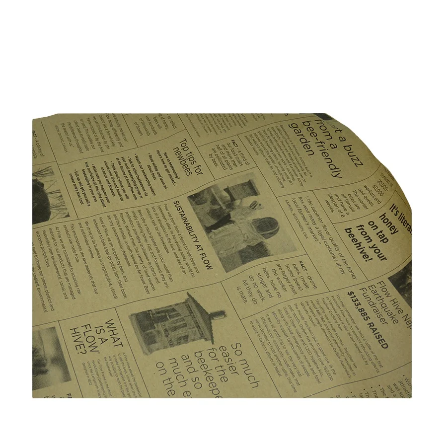 
custom design printing flower shop wrapping wholesale newspaper kraft paper 