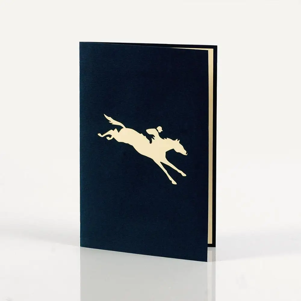 New Arrival Horse Racing Model Design 3D Greeting Cards Pop Up for father day or birthday - Custom Design and Manufacturer