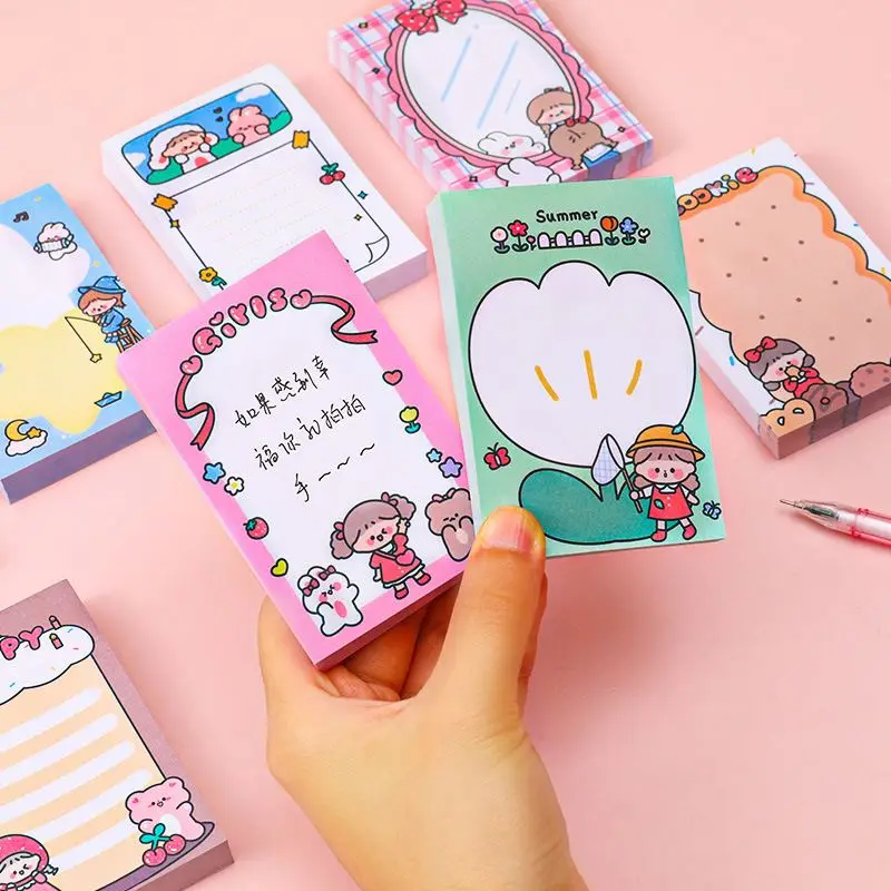 Factory New Cartoon Girl Memo Pads Sticker Memo Pad Kawaii Memo Pads 80 Sheets