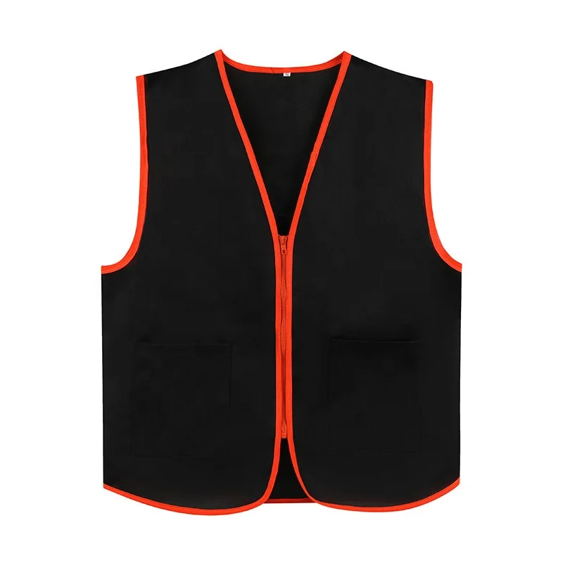 Custom Activity Vest Clerk Workwear Zipper Volunteers Event Vest Adult Supermarket Uniform Vest