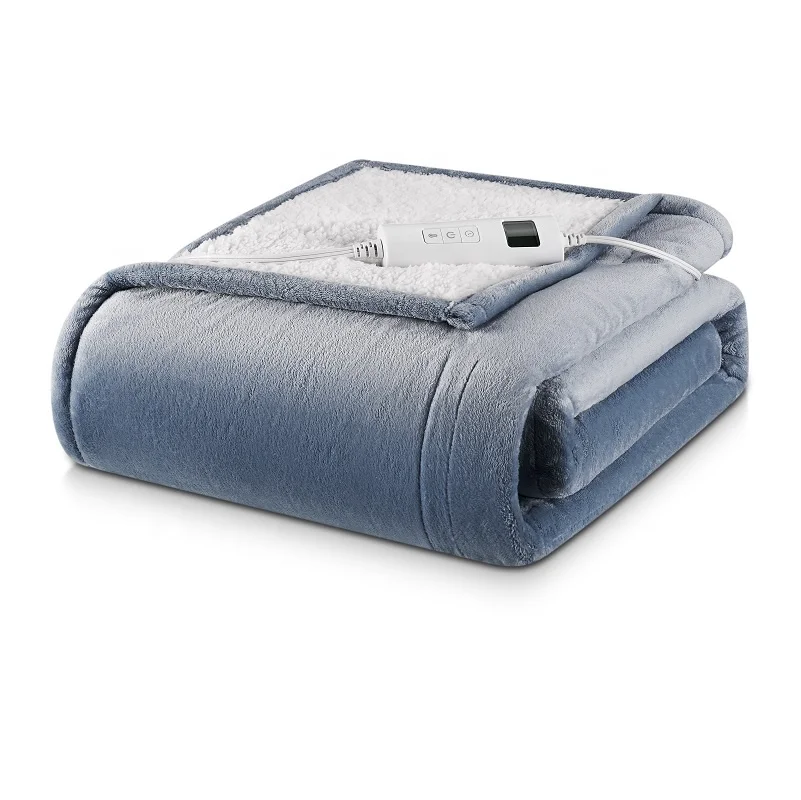 Electric Heated Heating Throw Blanket Twin Size Folding Washable Rechargeable Electric Over Heater Warmer Blankets For House