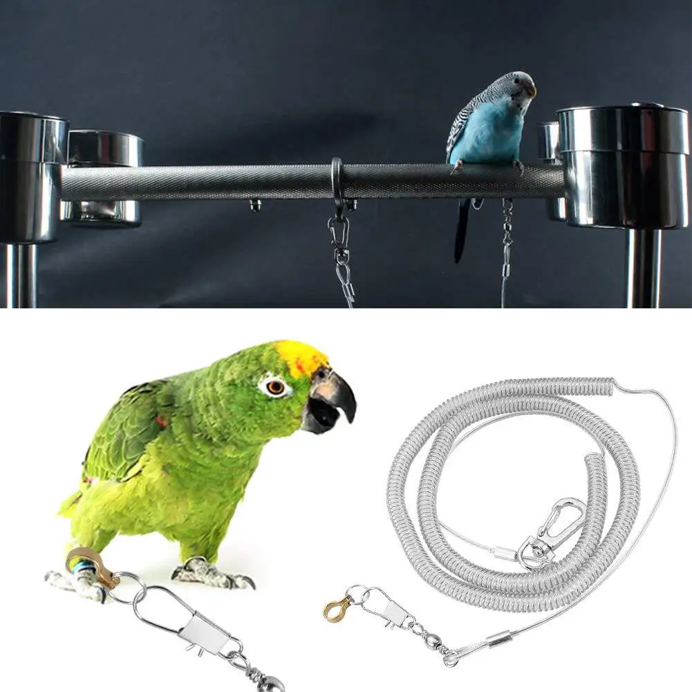 Parrot Bird Flying Training Leash Ultra-light Rope Anti-bite with Leg Ring Harness Outdoor Macaw Cockatiel Starling