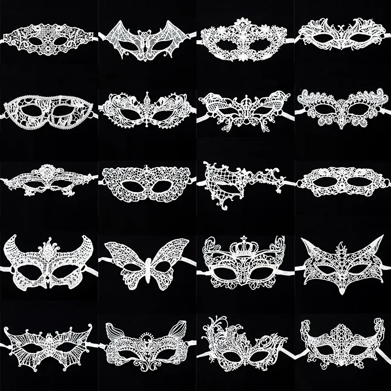 mj249 Factory direct Christmas dance lace shaped white hot selling three-dimensional hollow fun eye