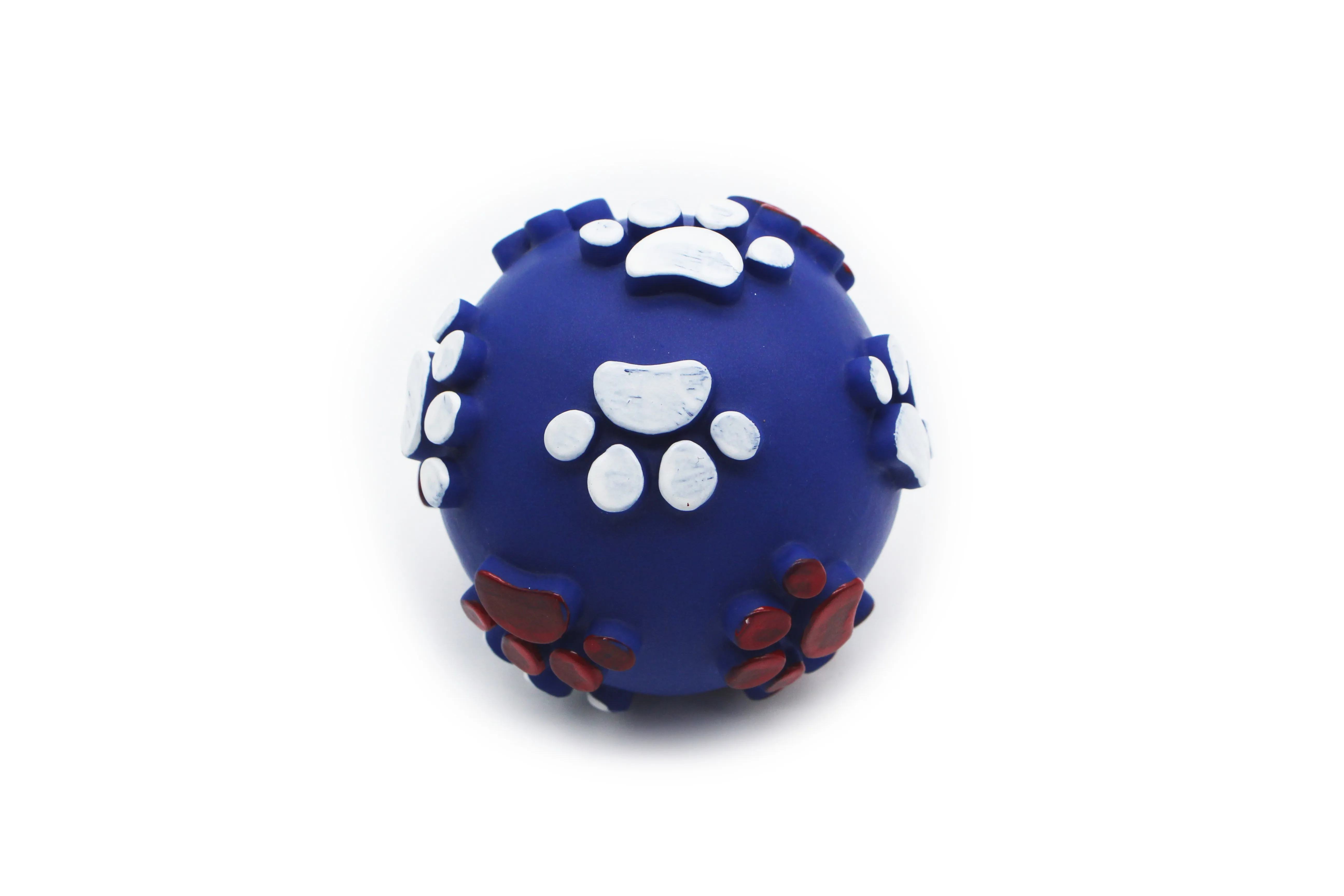  Cheap Price Cute 3d Dog Paw Pattern Pvc Interactive Pet Chewing Colorful Chuck It Rubber Training Ball