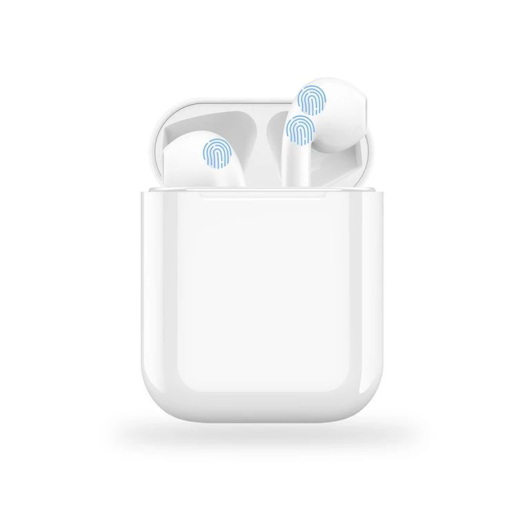 Original high quality in-ear earbuds i12 smart touch true wireless headset earphone with charging box tws mini headphone