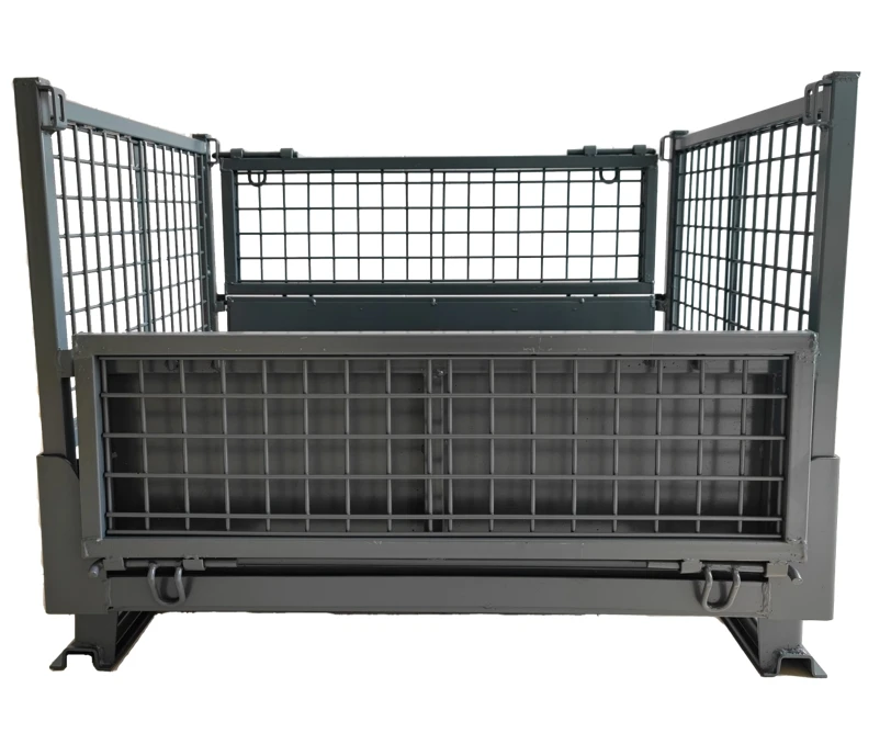 Durable Stackable Folding Korean Stillage Cage Warehouse Collapsible Metal Storage Rack Storage Cage Wire Mesh Container Pallet