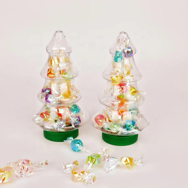 150ml Christmas Tree Shape bottles Transparent Empty PET Plastic candy Bottle
