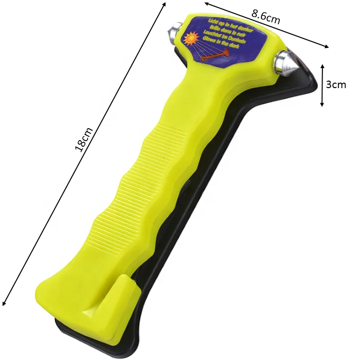 Car window breaker Seat belt cutter with noctilucence Emergency hammer
