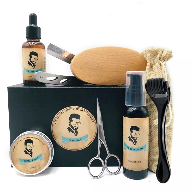  С роликом derma частная марка триммер для бороды щетка ухода расческа бальзам наборы роста