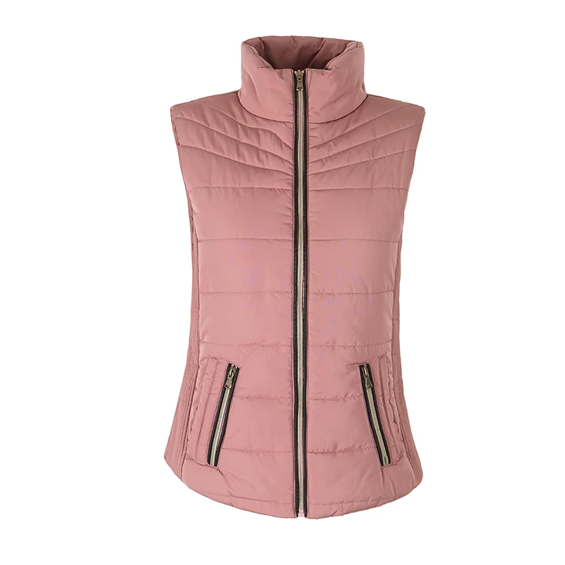 Fashion Soft Reversible  Zipper Cropped Sleeveless Jacket Vest For Women