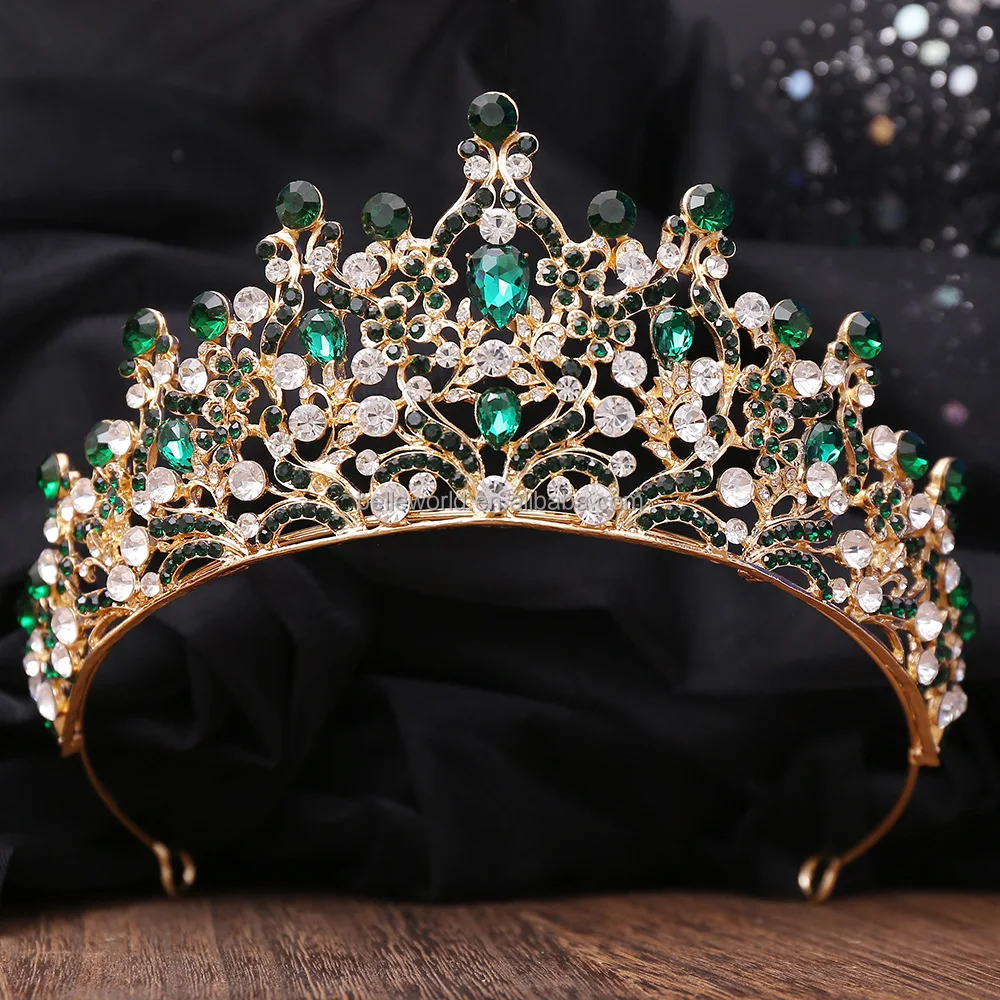 BELLEWORLD bulk Europe and American style alloy tiara hair accessories for wedding colored shiny diamond hair crowns to decorate