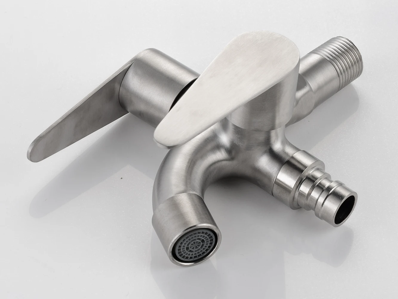TB-5103 stainless steel 304 1/2 kran cabang two double way dual multi multifunction  2 3 way garden faucet taps bibcock