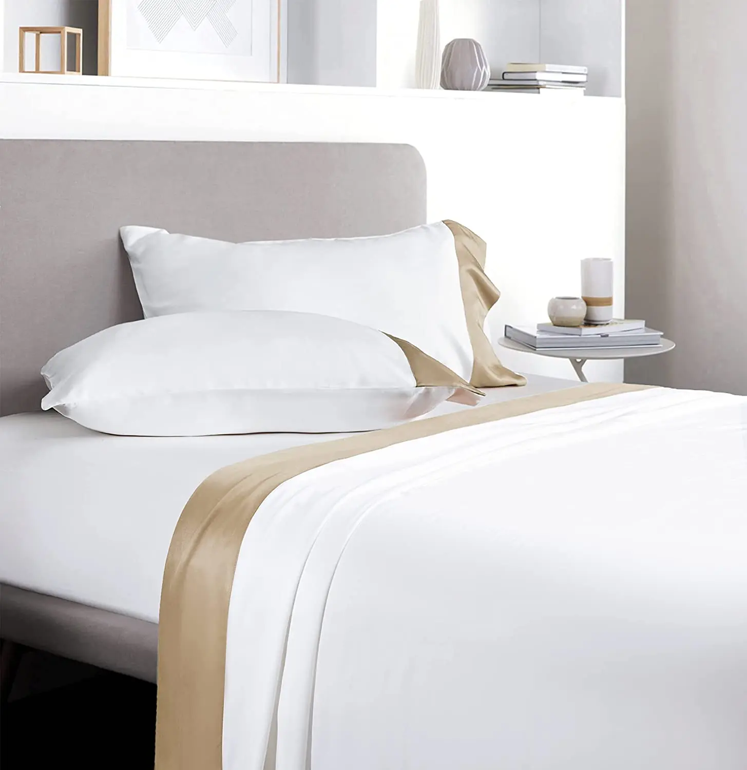 Wholesale Bulk  Low MOQ White Hotel and Hospital  Microfiber  Bed Sheet and Pillow Case   Set