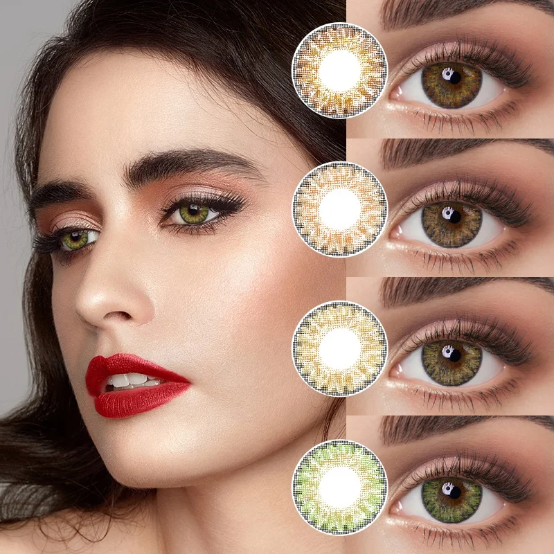 3 tone Contacts Natural Color Contact Lens Yearly monthly daily Circle Lens Color Lens With Correction