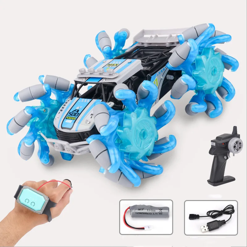 Kid cars 2.4GH electric remote two controller led remote control deformed toy car stunt climbing car