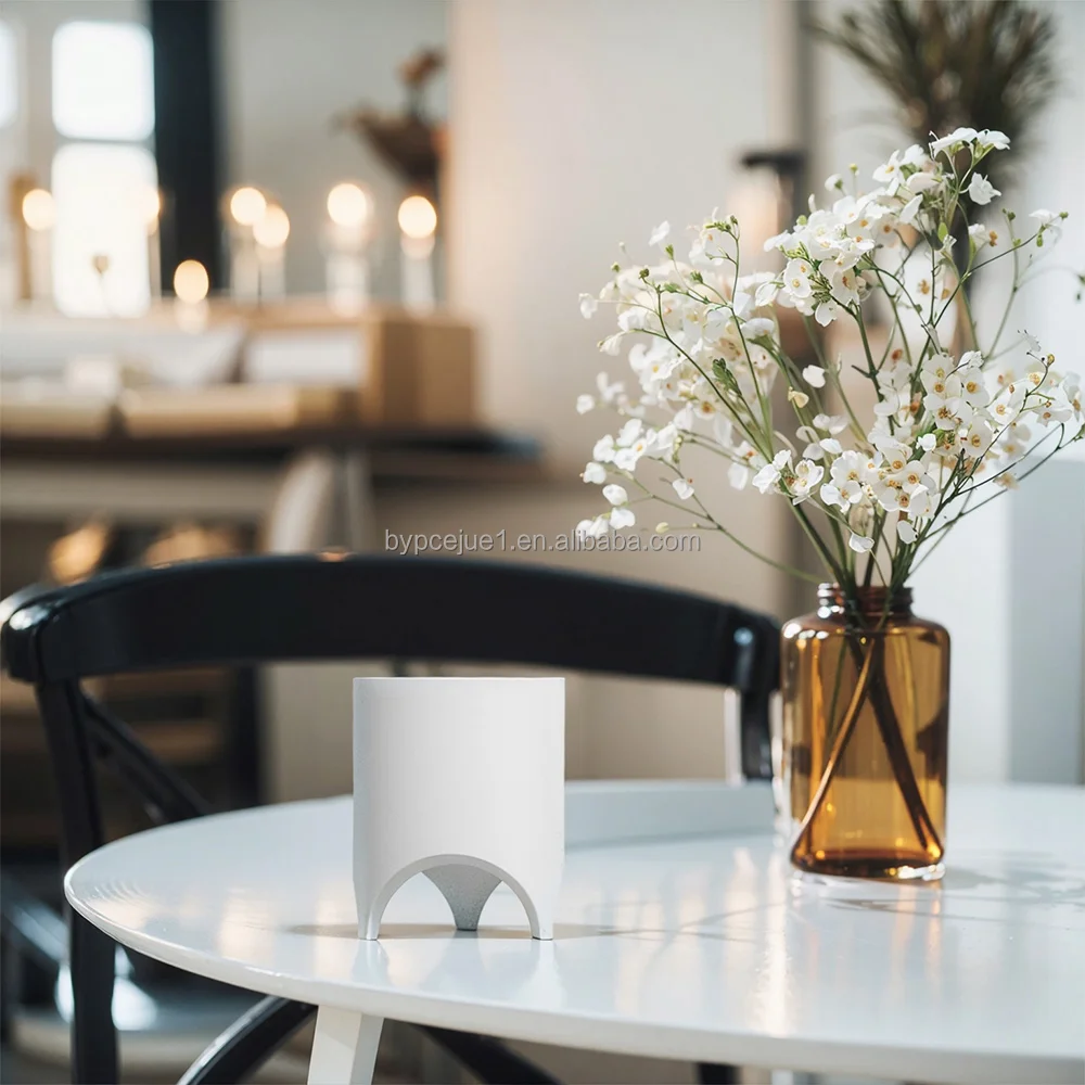 Wholesale 10oz Original Modern Design Empty Concrete Candle Jar Luxury Cement Candle Vessels with Lid Customized Logo In Bulk