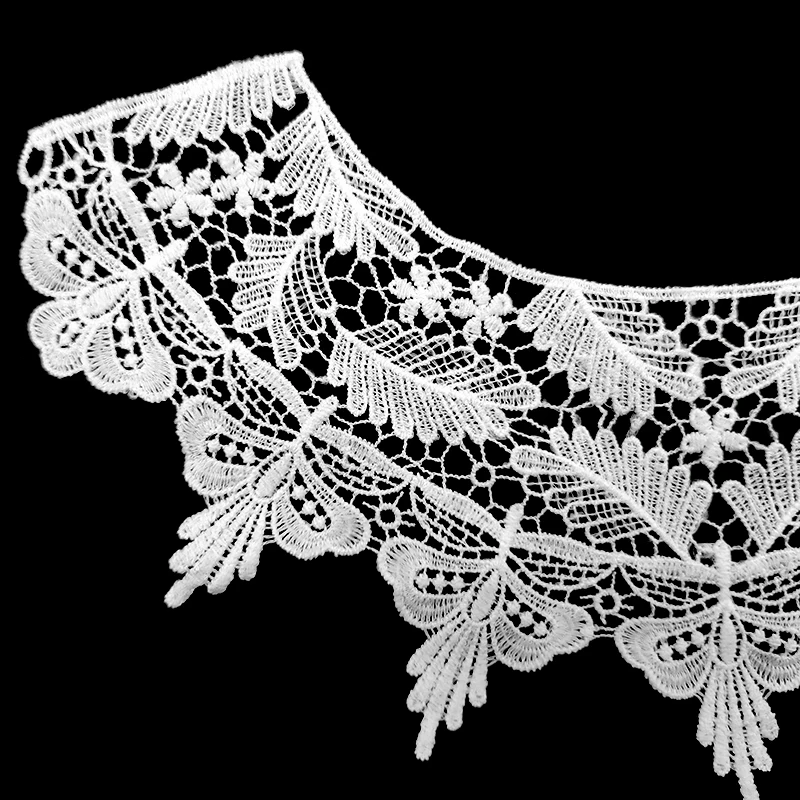 Chest Flowers Embroidery Lace Diy Fashion Accessories Applique Patches Design Custom Hollow out 3D Polyester milk fiber