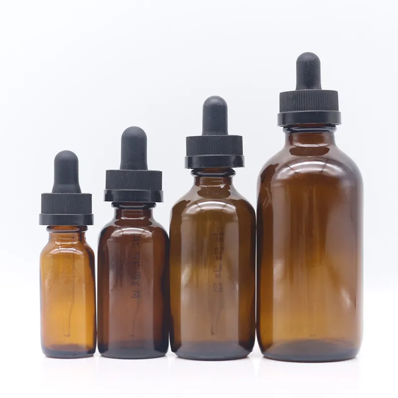 Screen printing skincare serum bottle 1oz 2oz 4 oz 100ml 30ml green bule matte black tincture dropper boston glass bottle