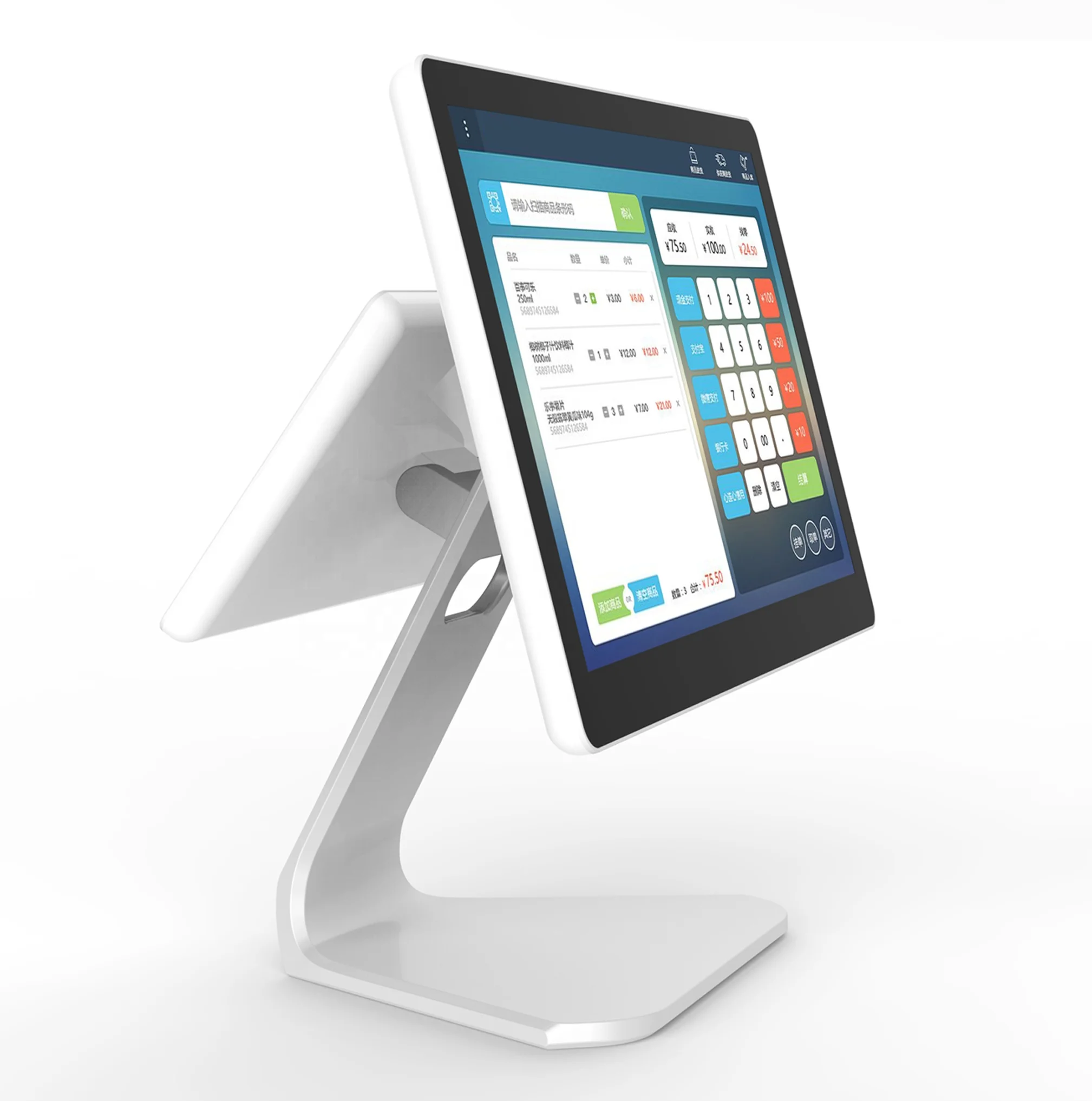 Win7/10 Android 6.0 Cash register  15.6 inch G+G capacitive multi-touch screen pos terminal