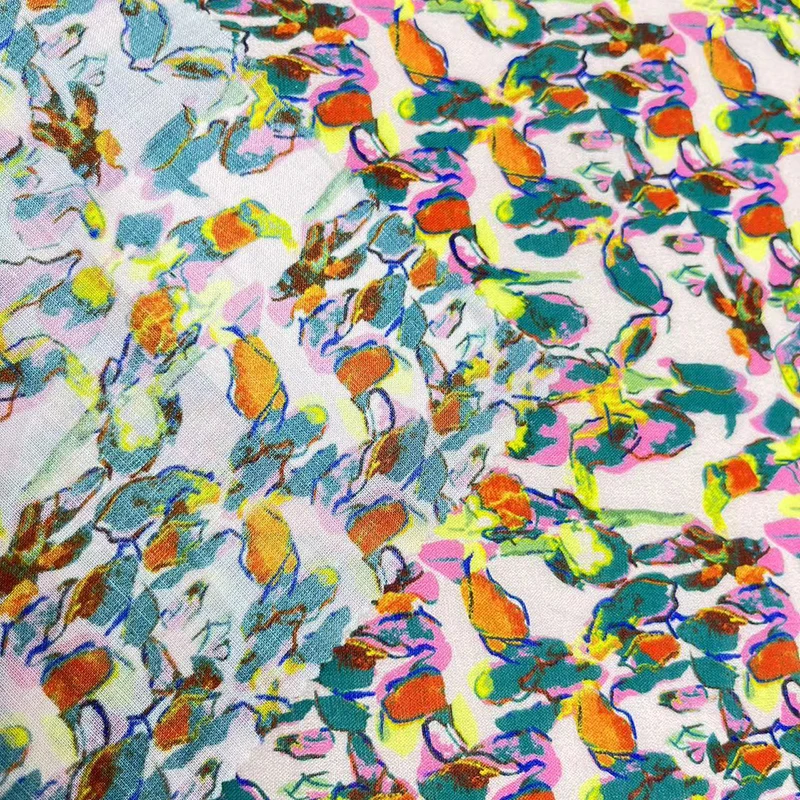 High quality breathable floral 3d digital print premium 100 cotton fabric for women dress