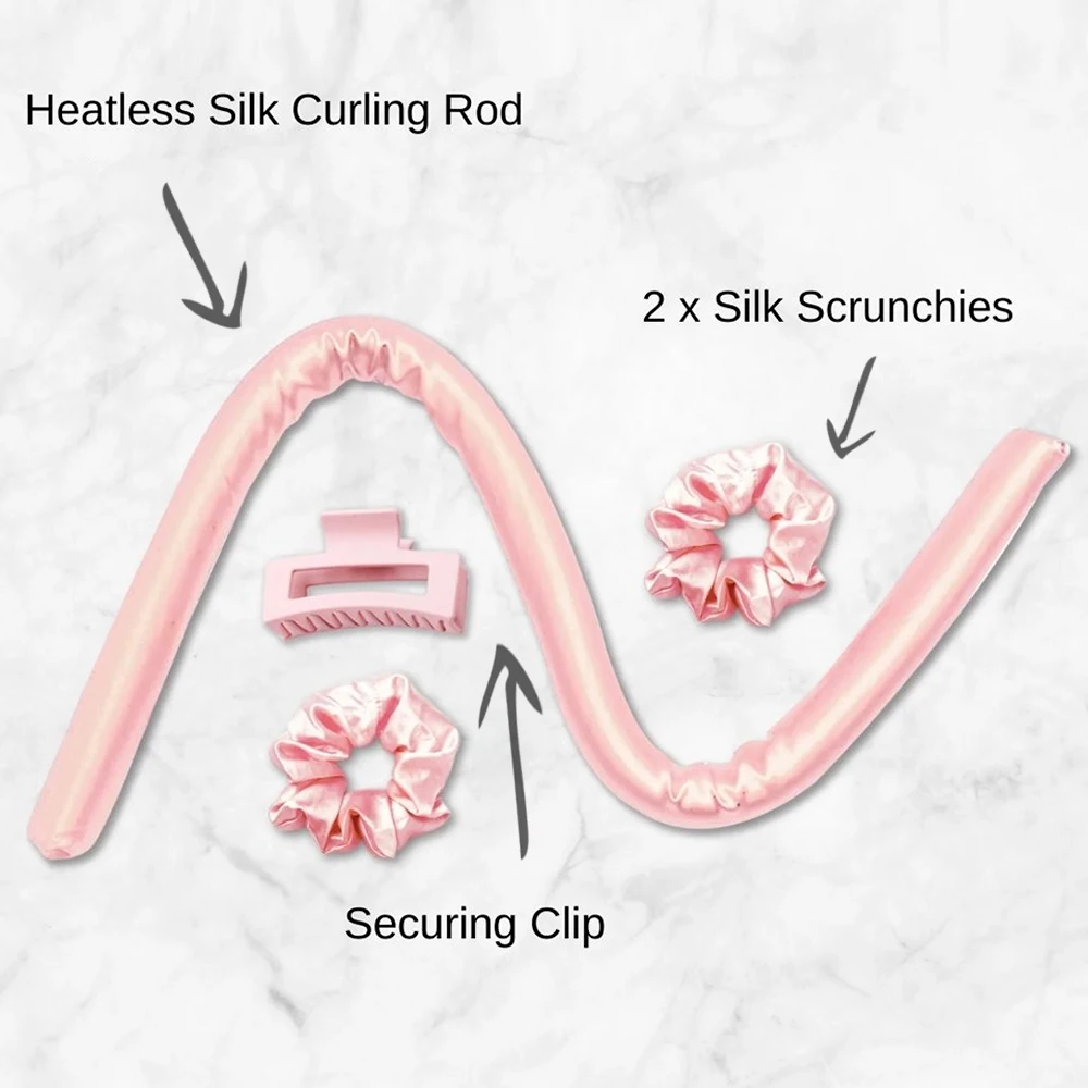 Heatless волос Curl 100% 19 мм шелк тутового шелкопряда набор мягкий волшебные бигуди Набор «сделай сам» гибкий керлинг ленты