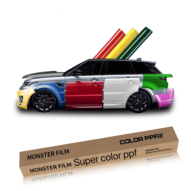 Gloss Car Vinyl Wrap with Khaki Color In Car PPF Wraps Film Air Release Stickers for Vehicle Paint Protection