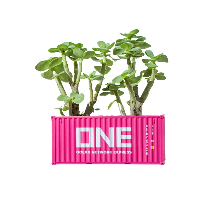 Custom corporate gifts desk decoration accessories plant pots Simulation scale model shipping container Flowerpot