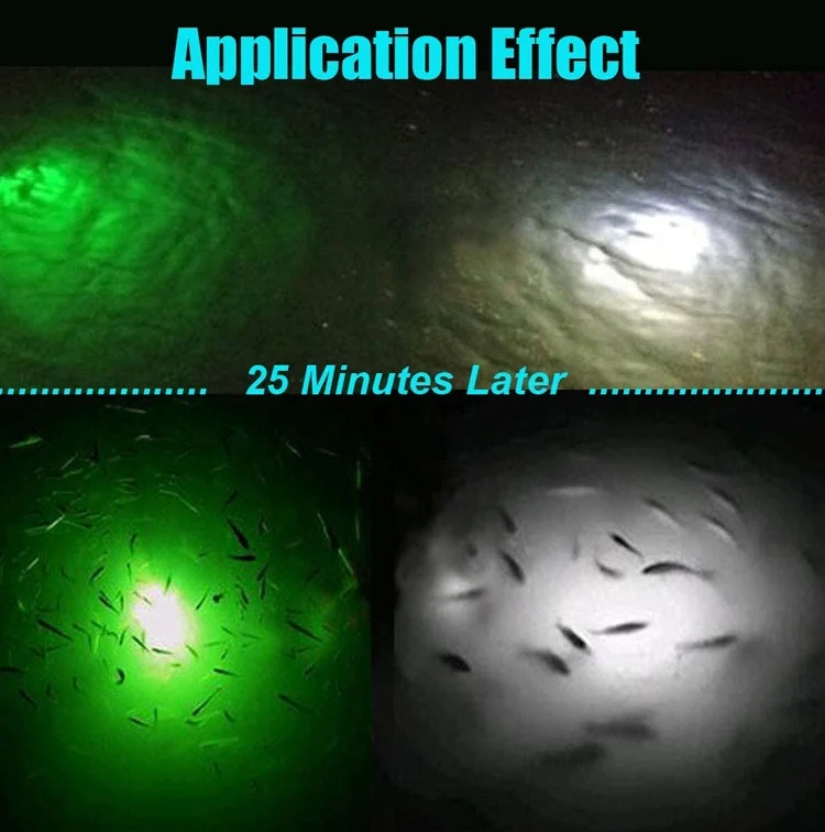 Submersible Fish Finder Underwater Lure Bait Light Night Boat Fishing Attracting Lamp Pool Light 12V 20W 216 LED Tube Light